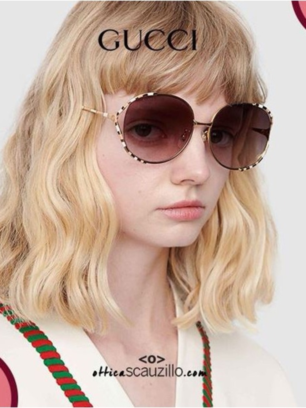 Gucci Gold Frame Sunglasses with gray Gradient Lenses - Picture 3 of 9